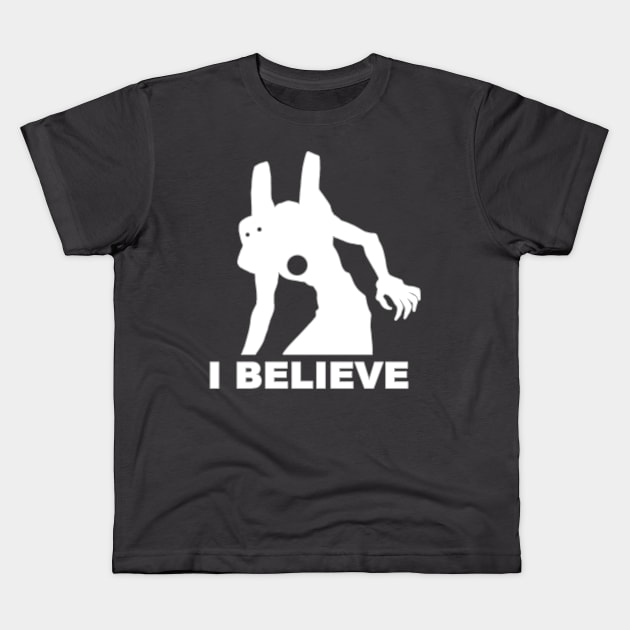 NGE! I BELIEVE IN ADAM KAWORU SHIRT text bigfoot retro sun RUSTIC Kids T-Shirt by Angsty-angst